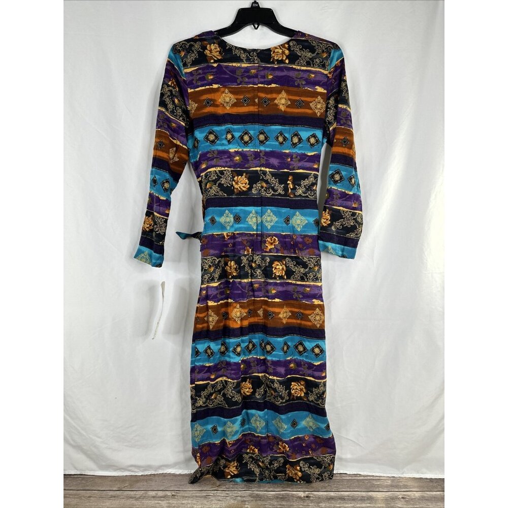 Vintage Wyllis New York & Co Maxi Dress Size 12 BOHO Side Slit DEADSTOCK New - Picture 10 of 16